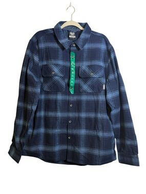 Colorado Clothing Navy Blue Plaid Flannel Shirt sz XL
